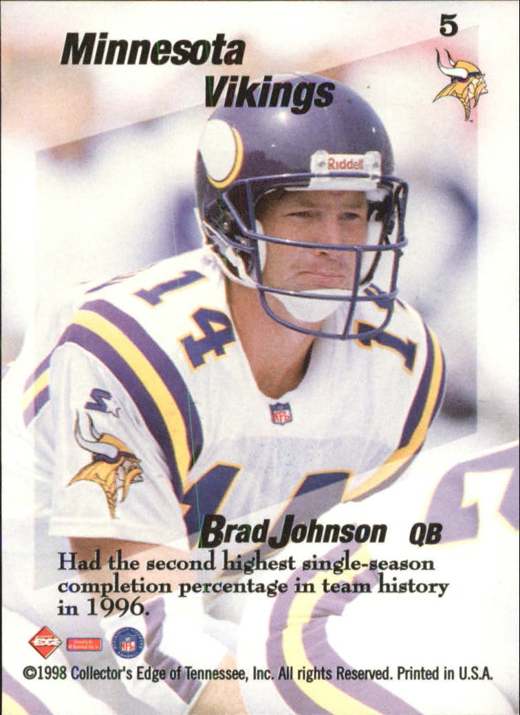1998 Collector's Edge First Place Triple Threat #5 Brad Johnson back image