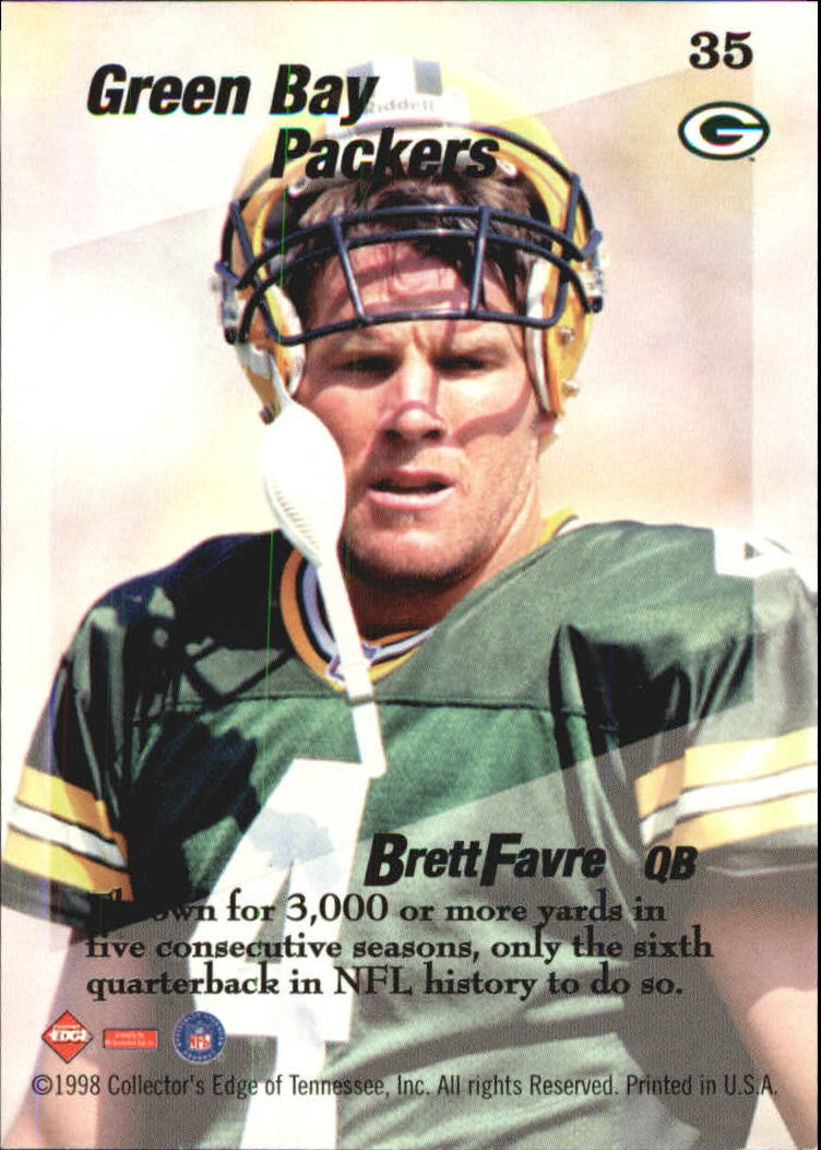 1998 Collector's Edge First Place Triple Threat #35 Brett Favre back image