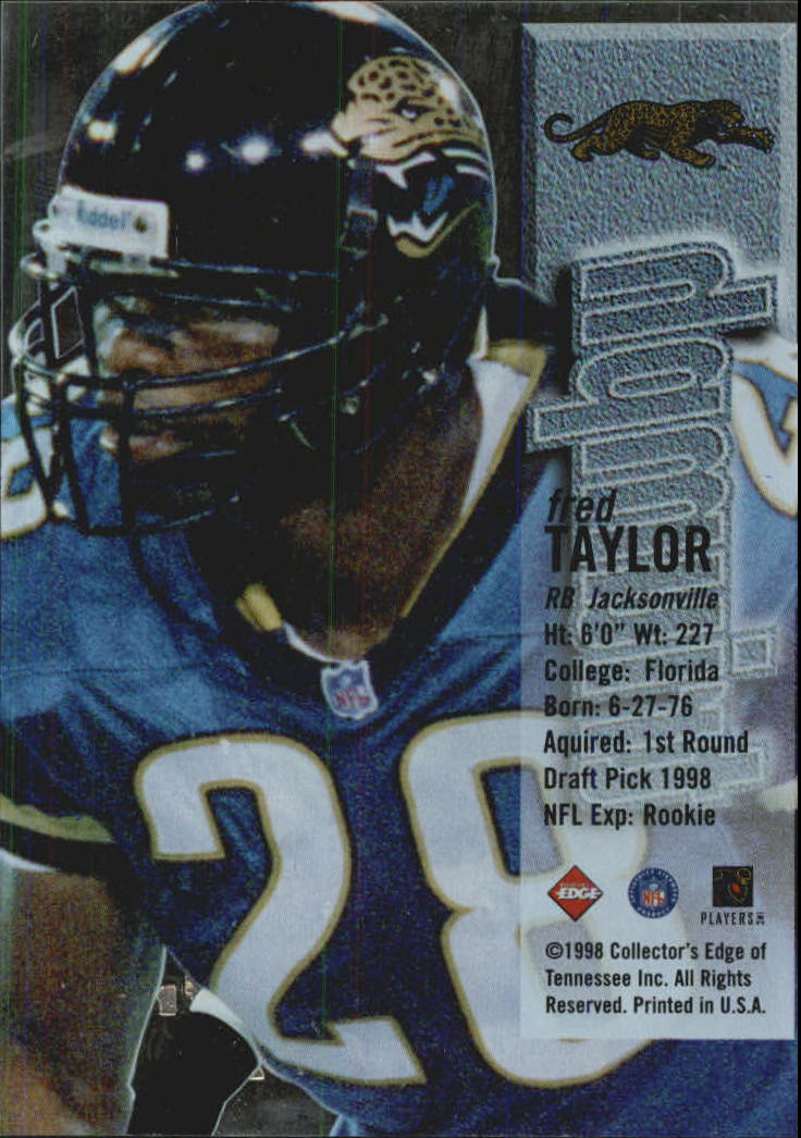 1998 Collector's Edge First Place Triumph #25 Fred Taylor back image