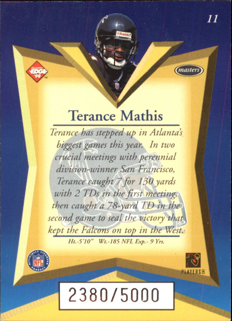 1998 Collector's Edge Masters #11 Terance Mathis back image