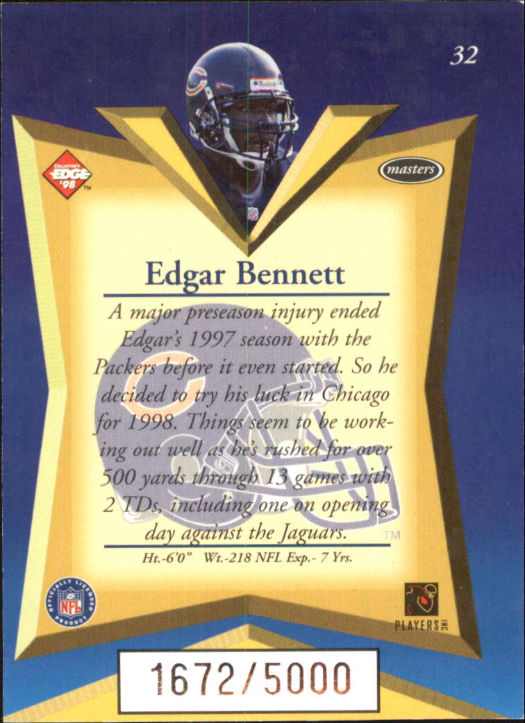 1998 Collector's Edge Masters #32 Edgar Bennett back image