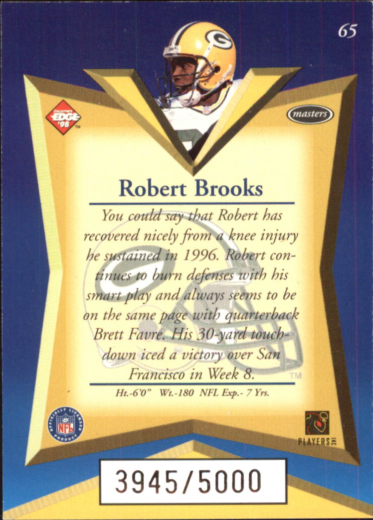 1998 Collector's Edge Masters #65 Robert Brooks back image