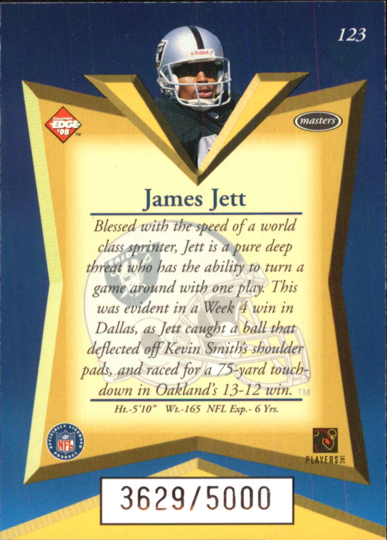 1998 Collector's Edge Masters #123 James Jett back image