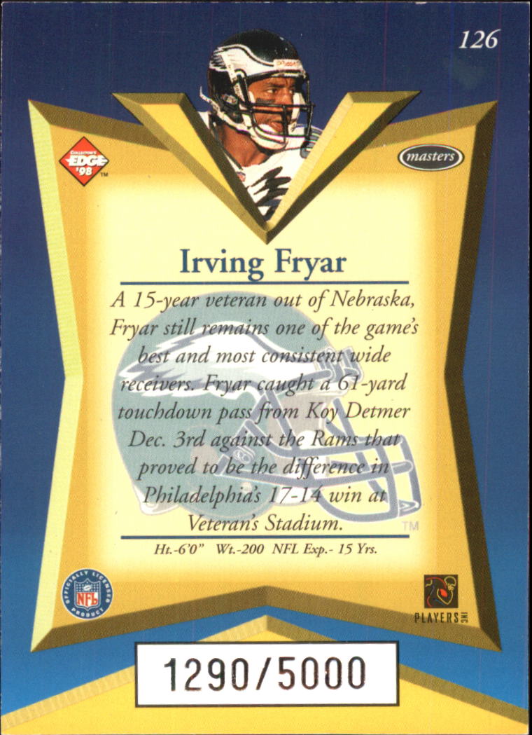 1998 Collector's Edge Masters #126 Irving Fryar back image