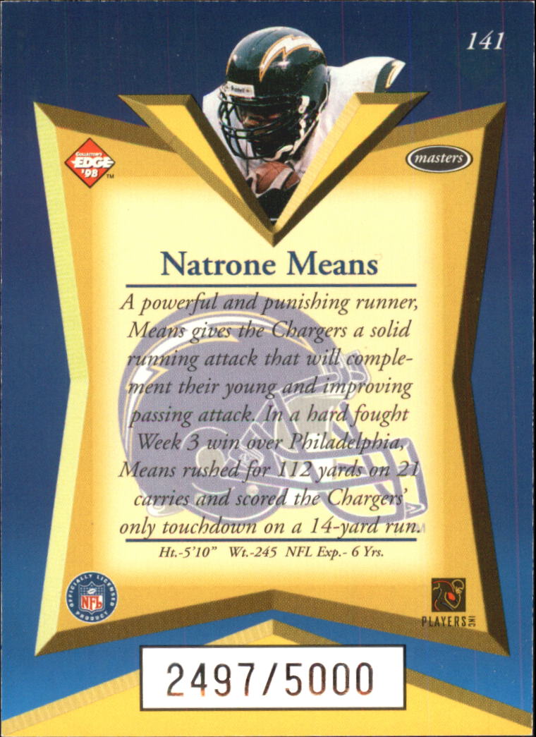 1998 Collector's Edge Masters #141 Natrone Means back image