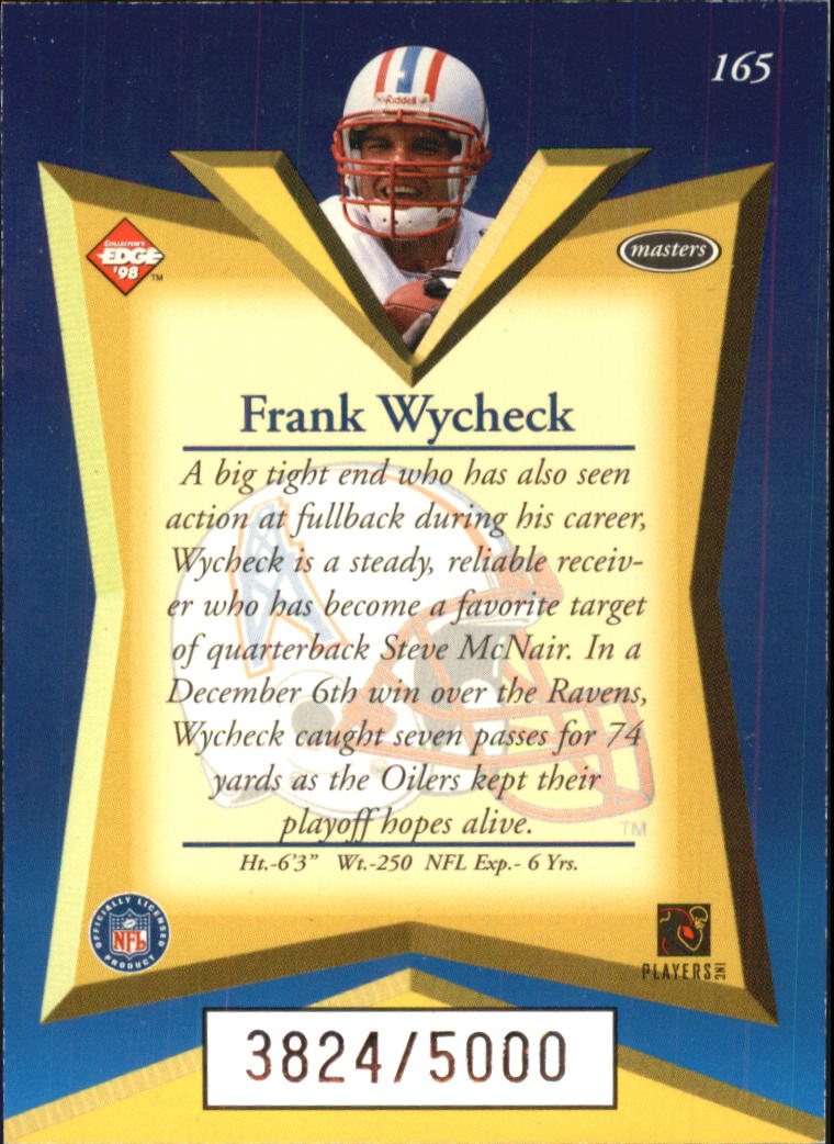 1998 Collector's Edge Masters #165 Frank Wycheck back image