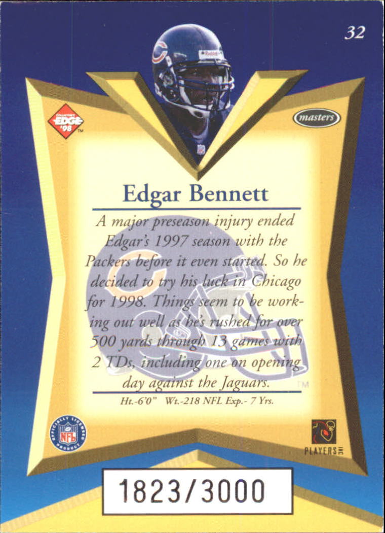 1998 Collector's Edge Masters 50-point #32 Edgar Bennett back image