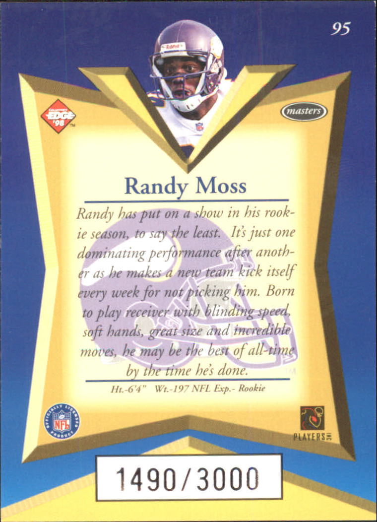 1998 Collector's Edge Masters 50-point #95 Randy Moss back image