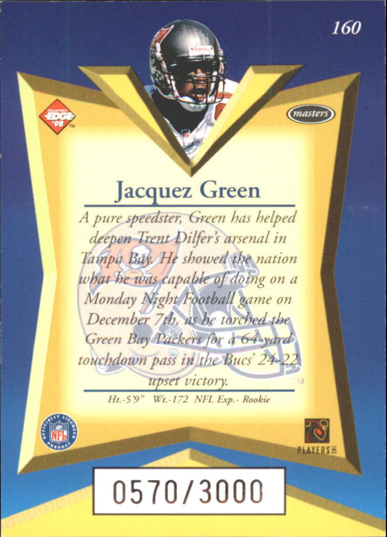 1998 Collector's Edge Masters 50-point #160 Jacquez Green back image