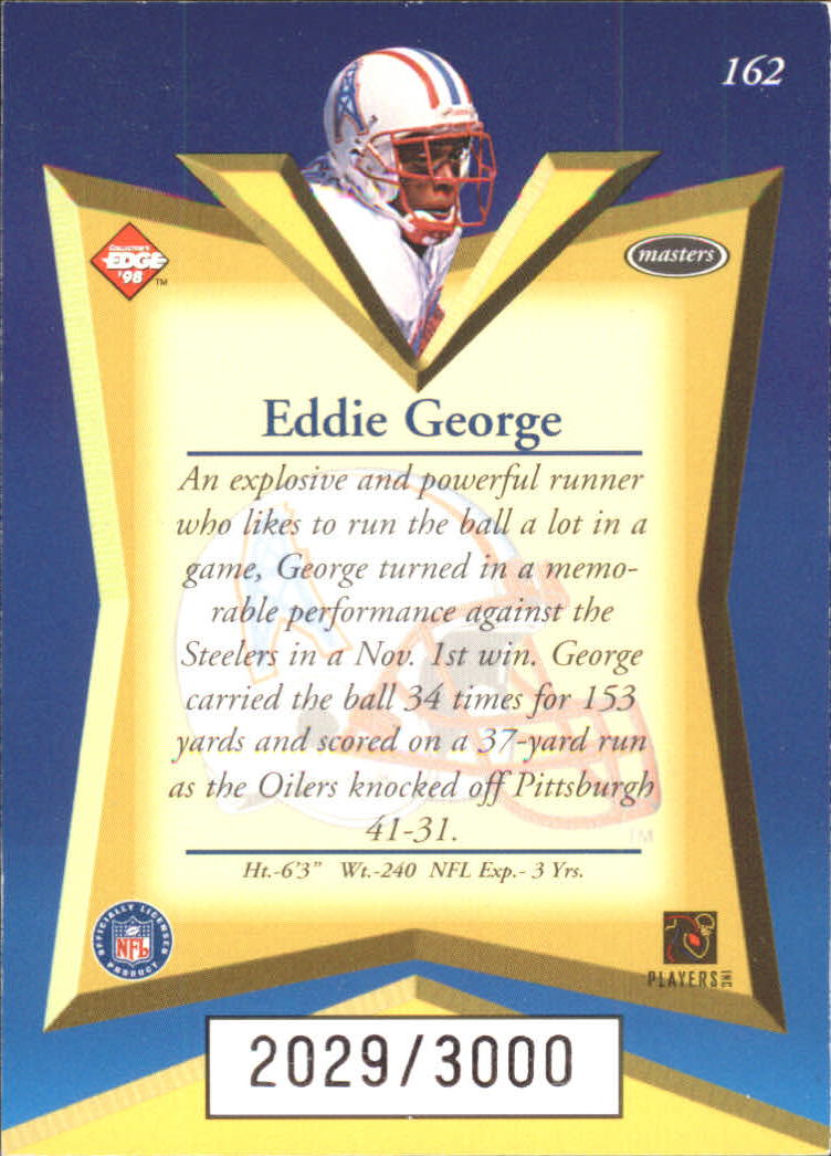 1998 Collector's Edge Masters 50-point #162 Eddie George back image