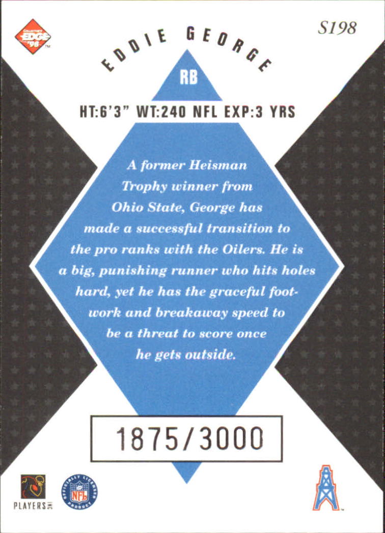 1998 Collector's Edge Masters 50-point #198 Eddie George SM back image