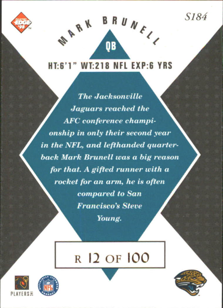 1998 Collector's Edge Masters Gold Redemption 100 #184 Mark Brunell SM