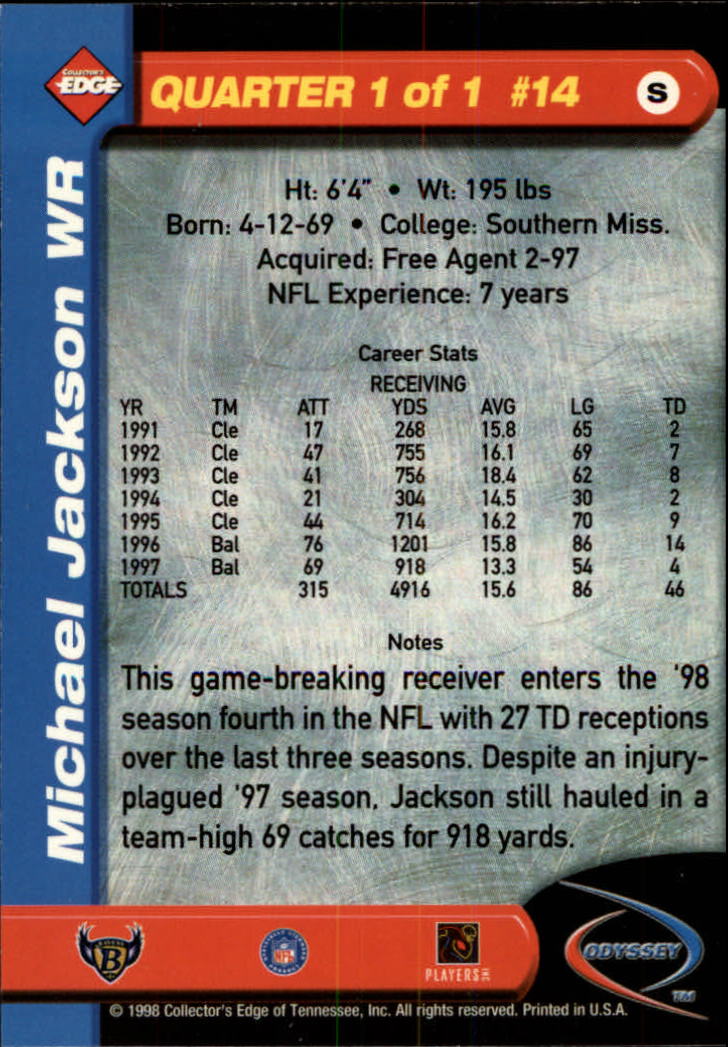 B5934- 1998 Collector's Edge Odyssey FB Asst Cards -You Pick- 15+ FREE US SHIP - Picture 27 of 361