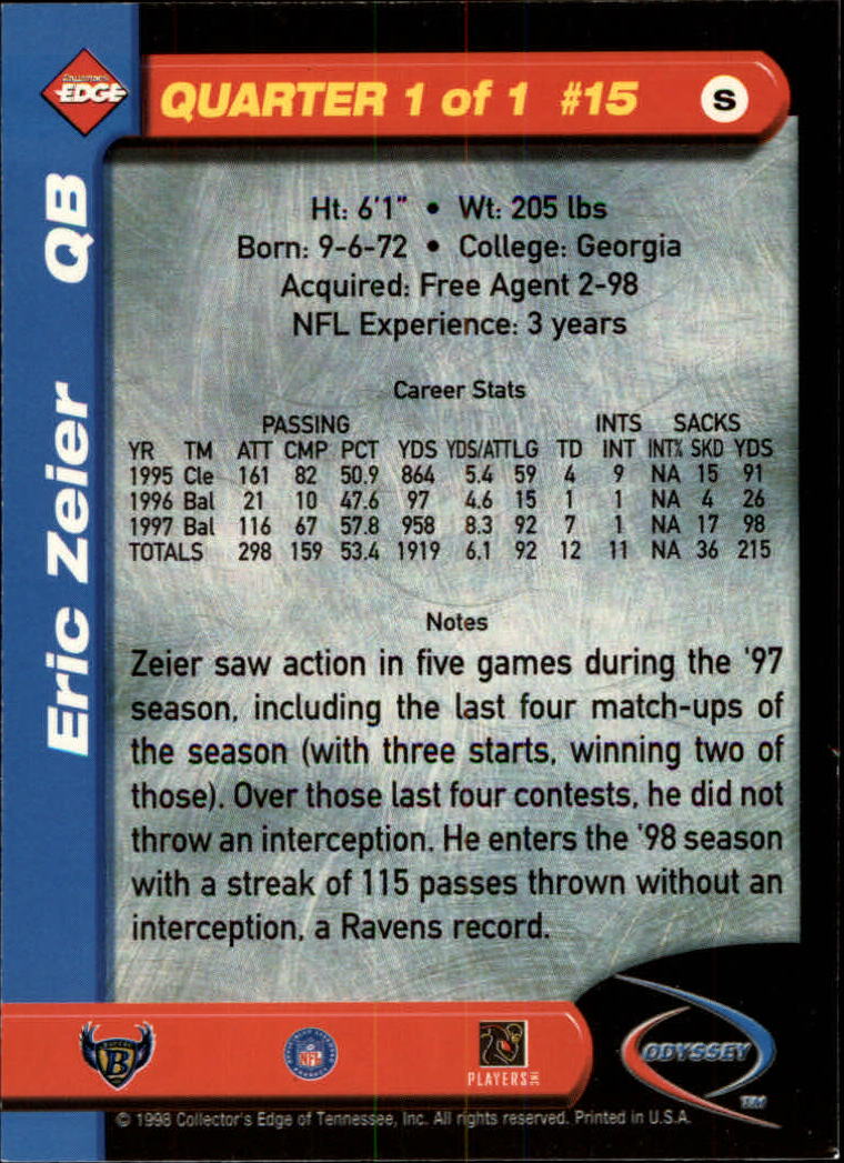 B5934- 1998 Collector's Edge Odyssey FB Asst Cards -You Pick- 15+ FREE US SHIP - Picture 29 of 361