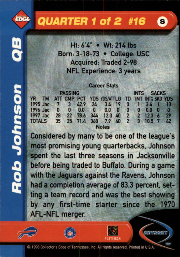 B5934- 1998 Collector's Edge Odyssey FB Asst Cards -You Pick- 15+ FREE US SHIP - Picture 31 of 361
