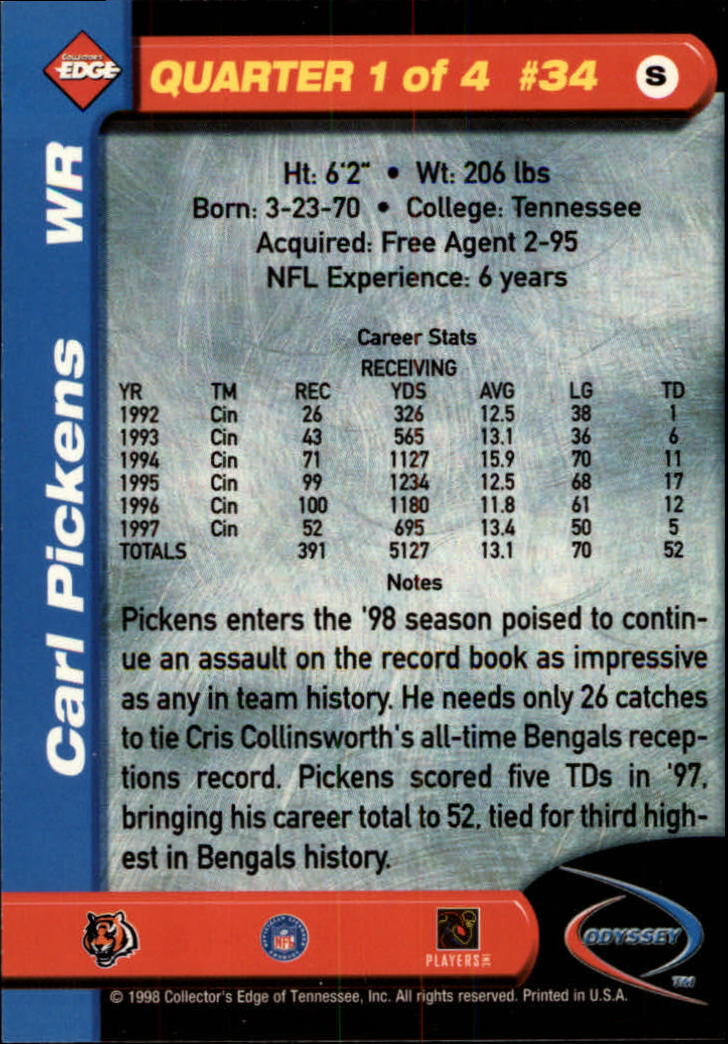 B5934- 1998 Collector's Edge Odyssey FB Asst Cards -You Pick- 15+ FREE US SHIP - Picture 57 of 361