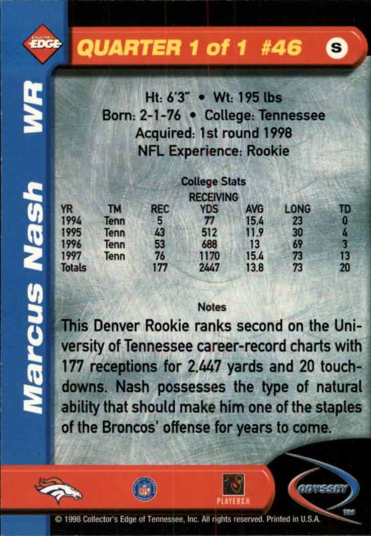 B5934- 1998 Collector's Edge Odyssey FB Asst Cards -You Pick- 15+ FREE US SHIP - Picture 71 of 361