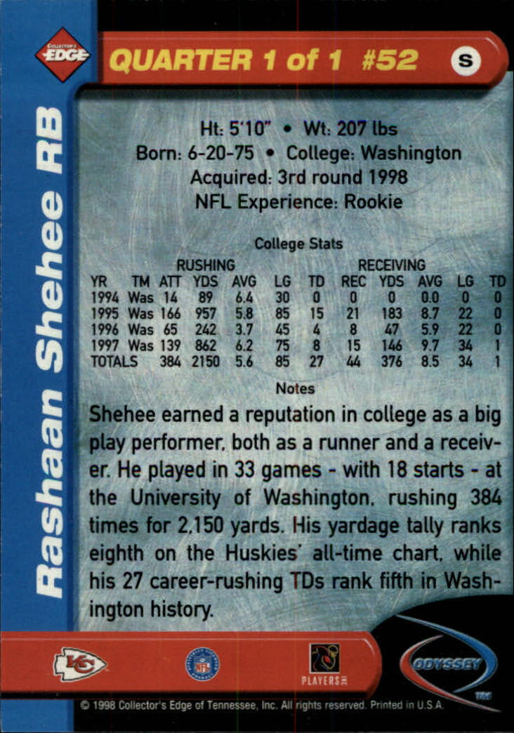B5934- 1998 Collector's Edge Odyssey FB Asst Cards -You Pick- 15+ FREE US SHIP - Picture 81 of 361