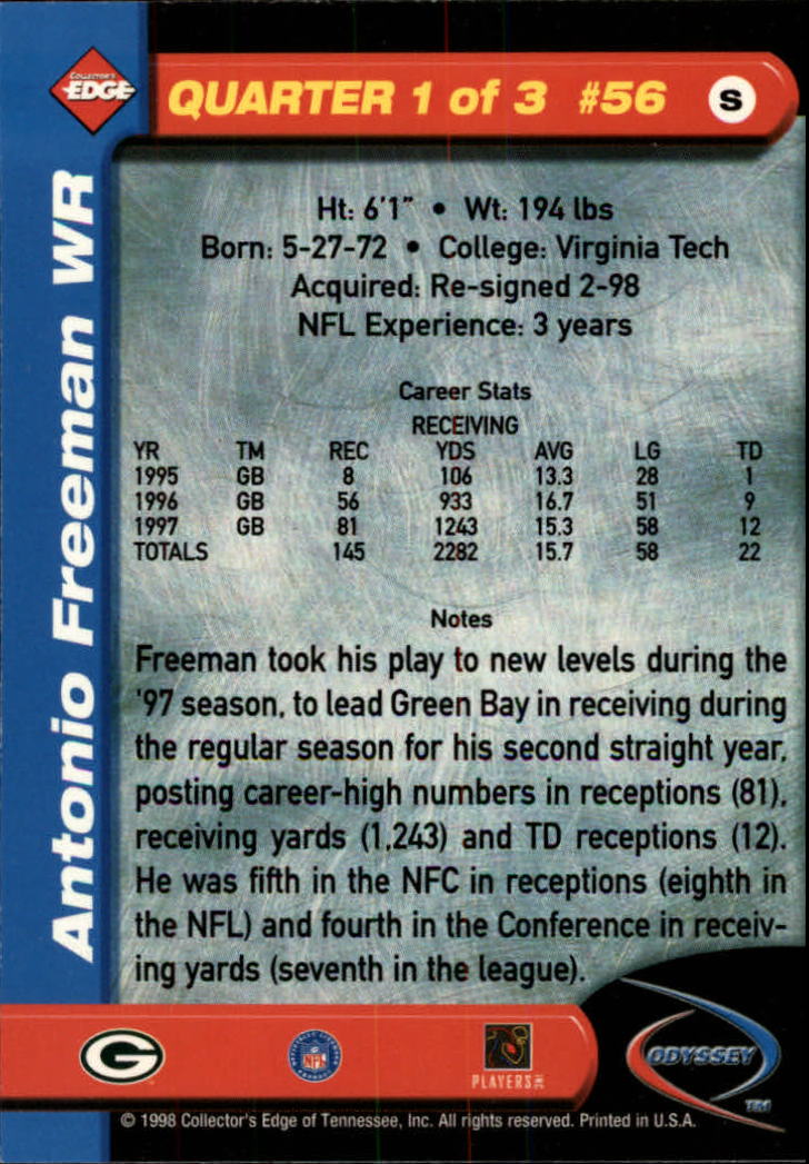 B5934- 1998 Collector's Edge Odyssey FB Asst Cards -You Pick- 15+ FREE US SHIP - Picture 87 of 361
