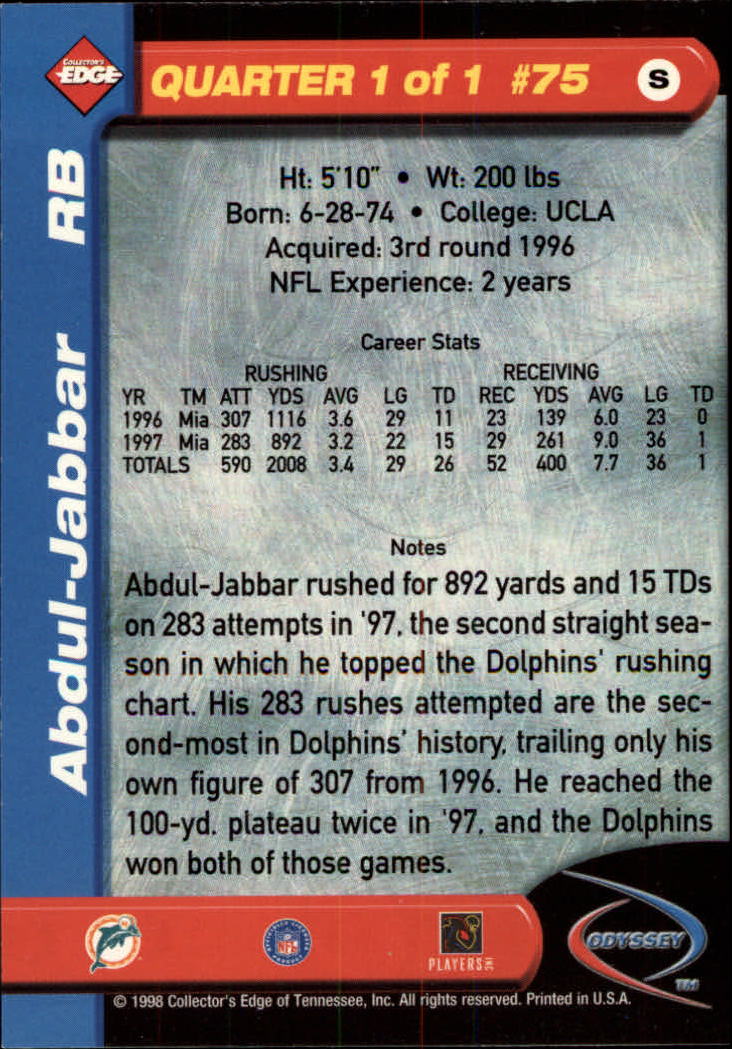 B5934- 1998 Collector's Edge Odyssey FB Asst Cards -You Pick- 15+ FREE US SHIP - Picture 117 of 361