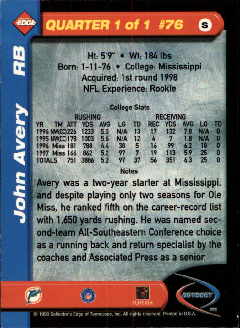 B5934- 1998 Collector's Edge Odyssey FB Asst Cards -You Pick- 15+ FREE US SHIP - Picture 119 of 361