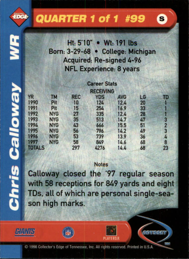 B5934- 1998 Collector's Edge Odyssey FB Asst Cards -You Pick- 15+ FREE US SHIP - Picture 159 of 361