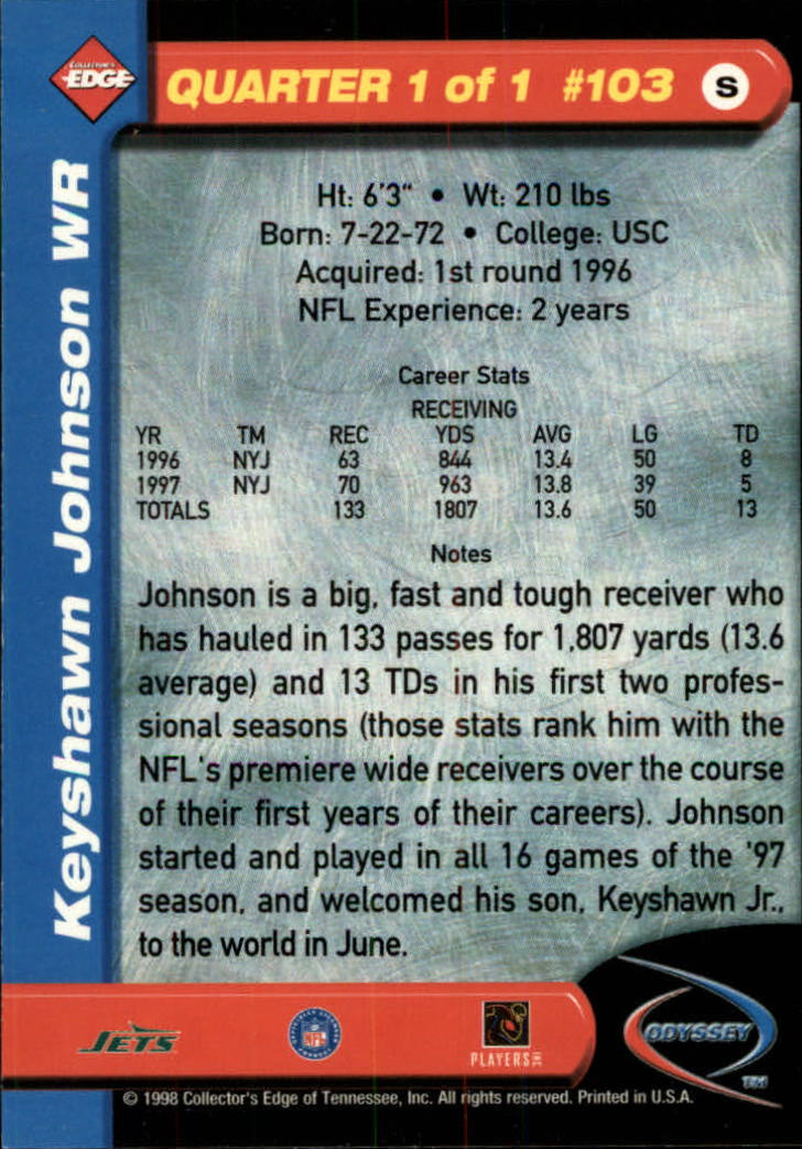 B5934- 1998 Collector's Edge Odyssey FB Asst Cards -You Pick- 15+ FREE US SHIP - Picture 167 of 361