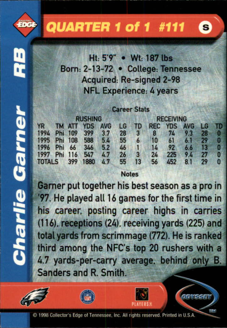 B5934- 1998 Collector's Edge Odyssey FB Asst Cards -You Pick- 15+ FREE US SHIP - Picture 181 of 361