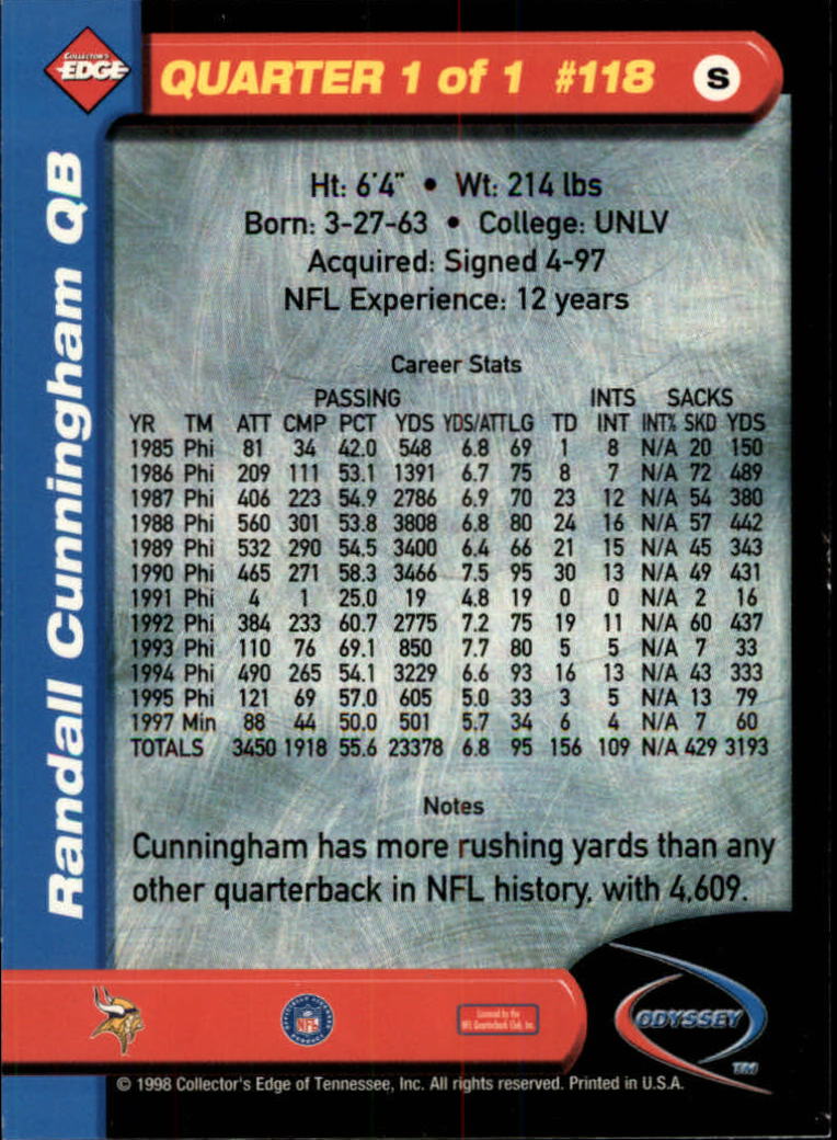 B5934- 1998 Collector's Edge Odyssey FB Asst Cards -You Pick- 15+ FREE US SHIP - Picture 193 of 361