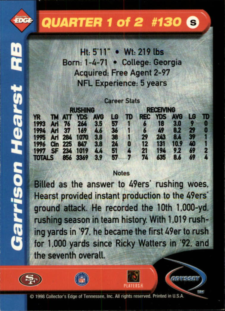 B5934- 1998 Collector's Edge Odyssey FB Asst Cards -You Pick- 15+ FREE US SHIP - Picture 215 of 361