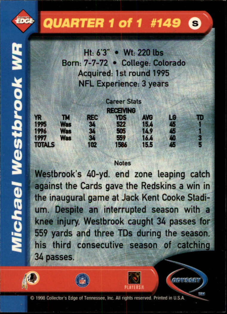 B5934- 1998 Collector's Edge Odyssey FB Asst Cards -You Pick- 15+ FREE US SHIP - Picture 245 of 361