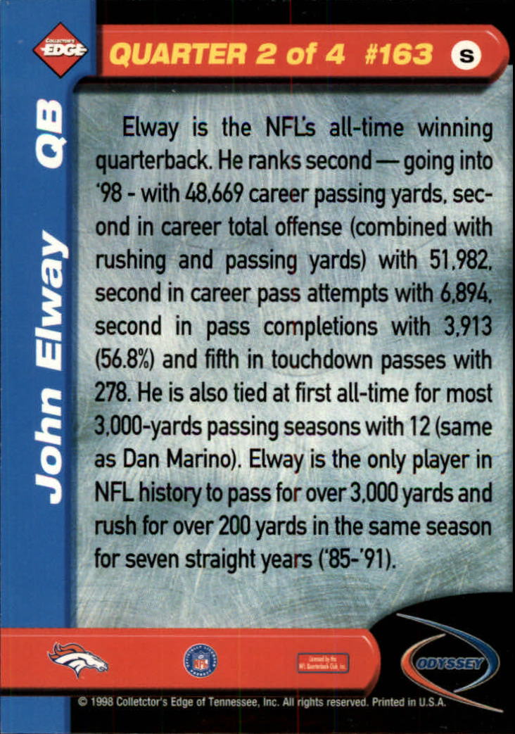B5934- 1998 Collector's Edge Odyssey FB Asst Cards -You Pick- 15+ FREE US SHIP - Picture 261 of 361