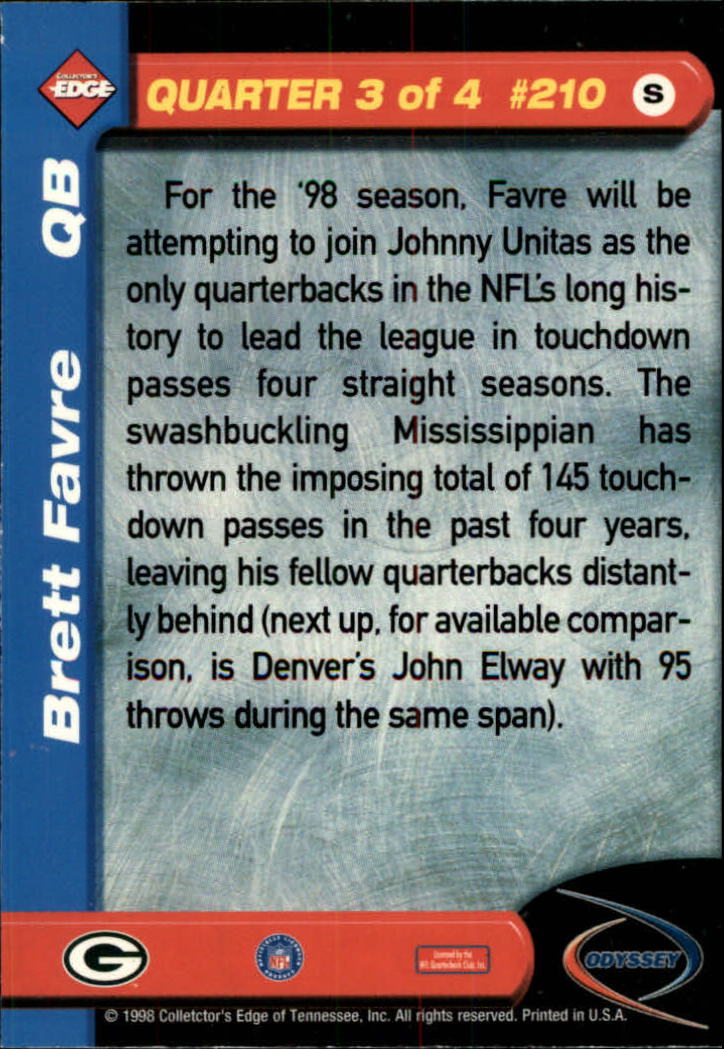 B5934- 1998 Collector's Edge Odyssey FB Asst Cards -You Pick- 15+ FREE US SHIP - Picture 321 of 361