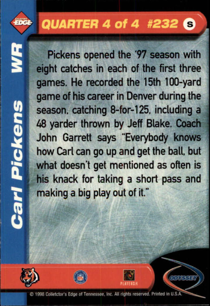 B5934- 1998 Collector's Edge Odyssey FB Asst Cards -You Pick- 15+ FREE US SHIP - Picture 351 of 361