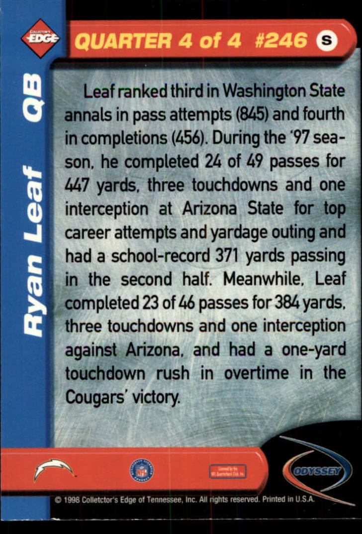 B5934- 1998 Collector's Edge Odyssey FB Asst Cards -You Pick- 15+ FREE US SHIP - Picture 353 of 361