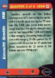 1998 Collector's Edge Odyssey Level 2 HoloGold #H206 Emmitt Smith 3Q back image