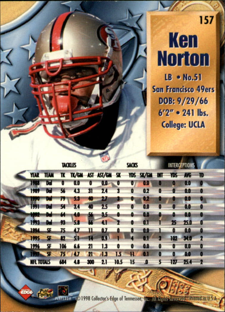 1998 CE Supreme Season Review #157 Ken Norton back image