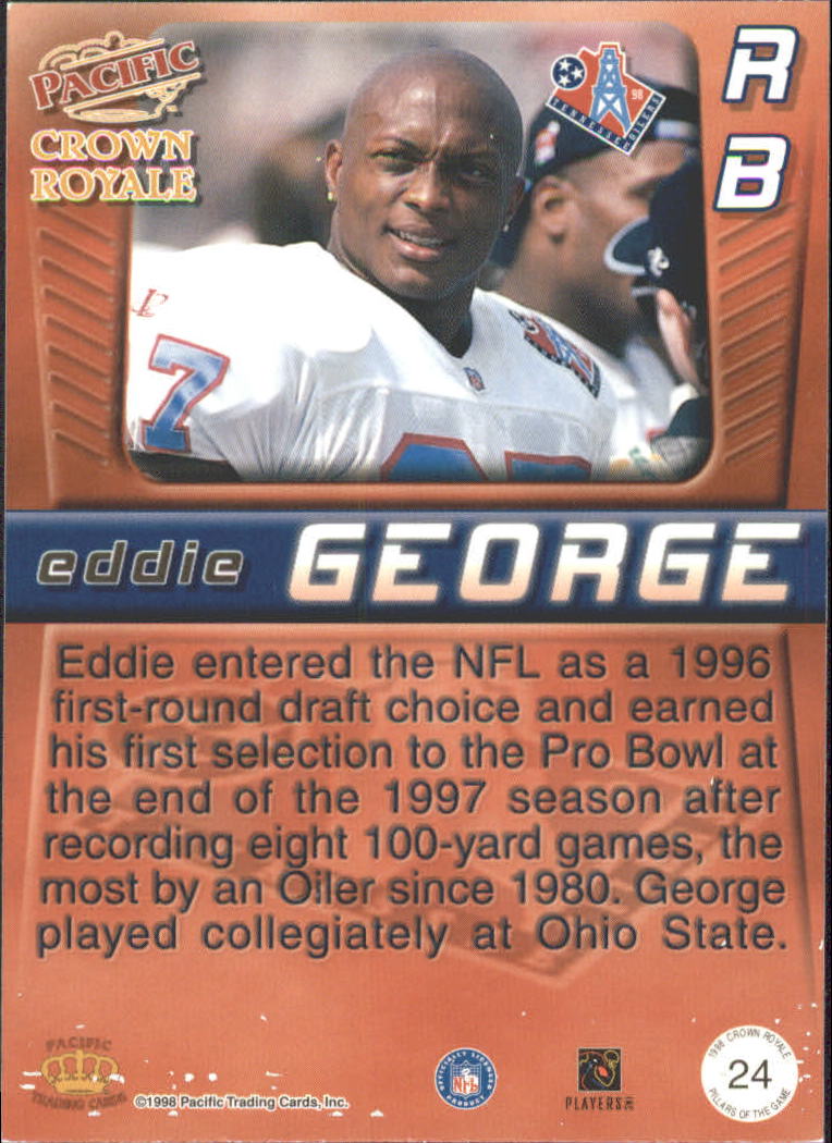 1998 Crown Royale Pillars of the Game #24 Eddie George back image