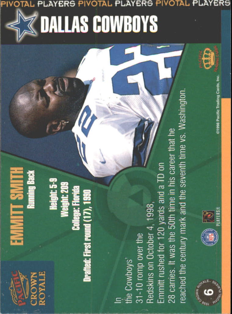 1998 Crown Royale Pivotal Players #6 Emmitt Smith back image