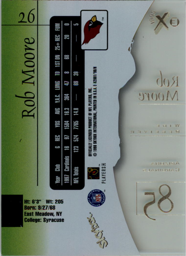 1998 E-X2001 (Fleer) Football "Main Set" Base Cards - Picture 49 of 109