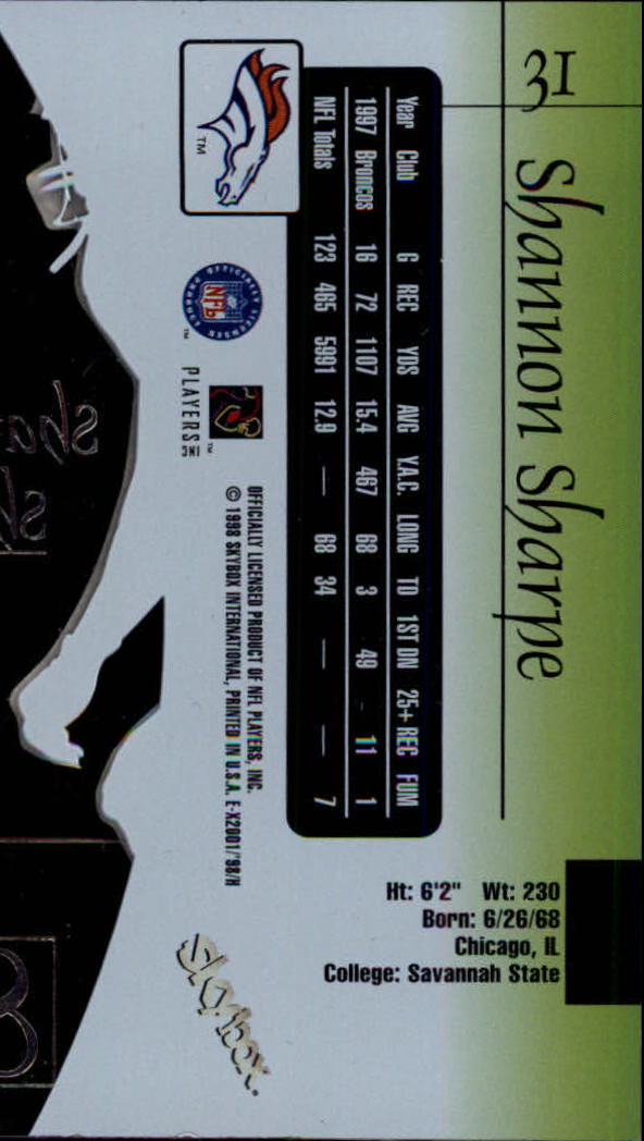 1998 E-X2001 (Fleer) Football "Main Set" Base Cards - Picture 59 of 109