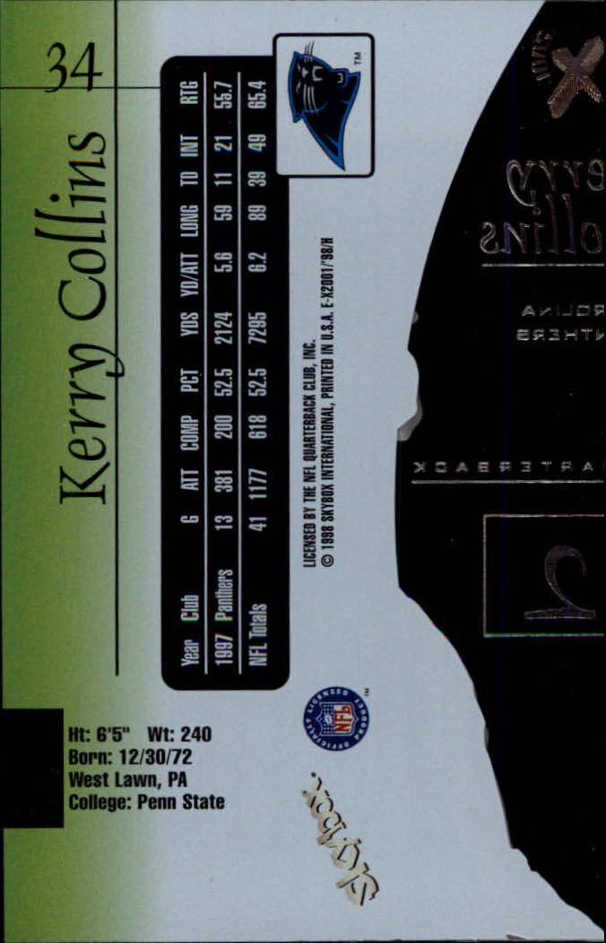 1998 E-X2001 (Fleer) Football "Main Set" Base Cards - Picture 65 of 109