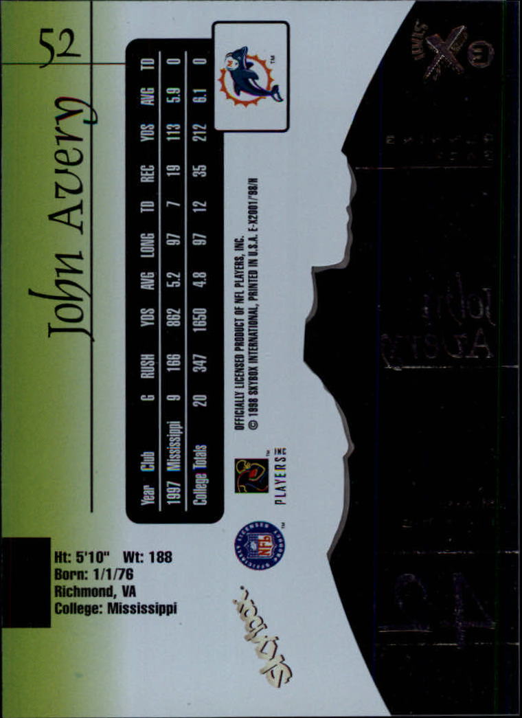 1998 E-X2001 (Fleer) Football "Main Set" Base Cards - Picture 97 of 109