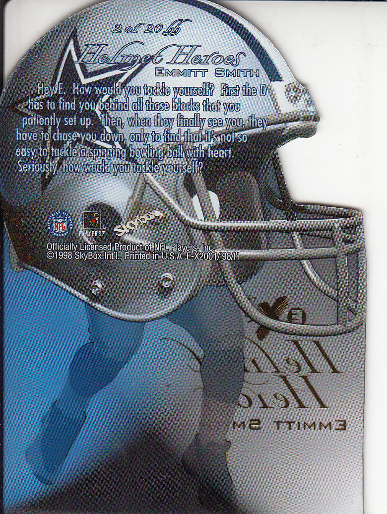 1998 E-X2001 Helmet Heroes #2 Emmitt Smith back image