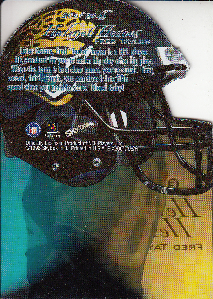 1998 E-X2001 Helmet Heroes #20 Fred Taylor back image