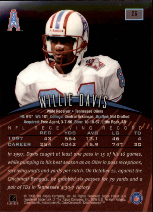 1998 Finest #26 Willie Davis back image