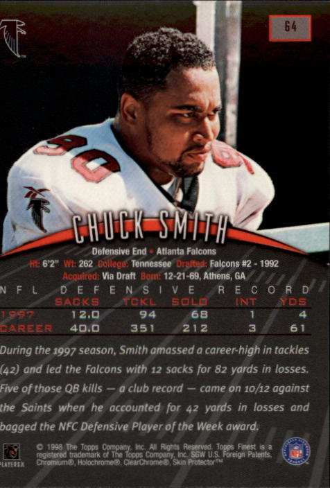 1998 Finest #64 Chuck Smith back image