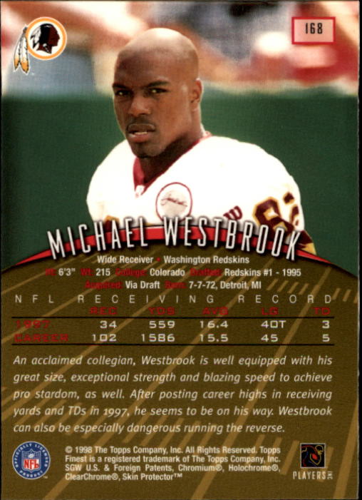 1998 Finest #168 Michael Westbrook back image