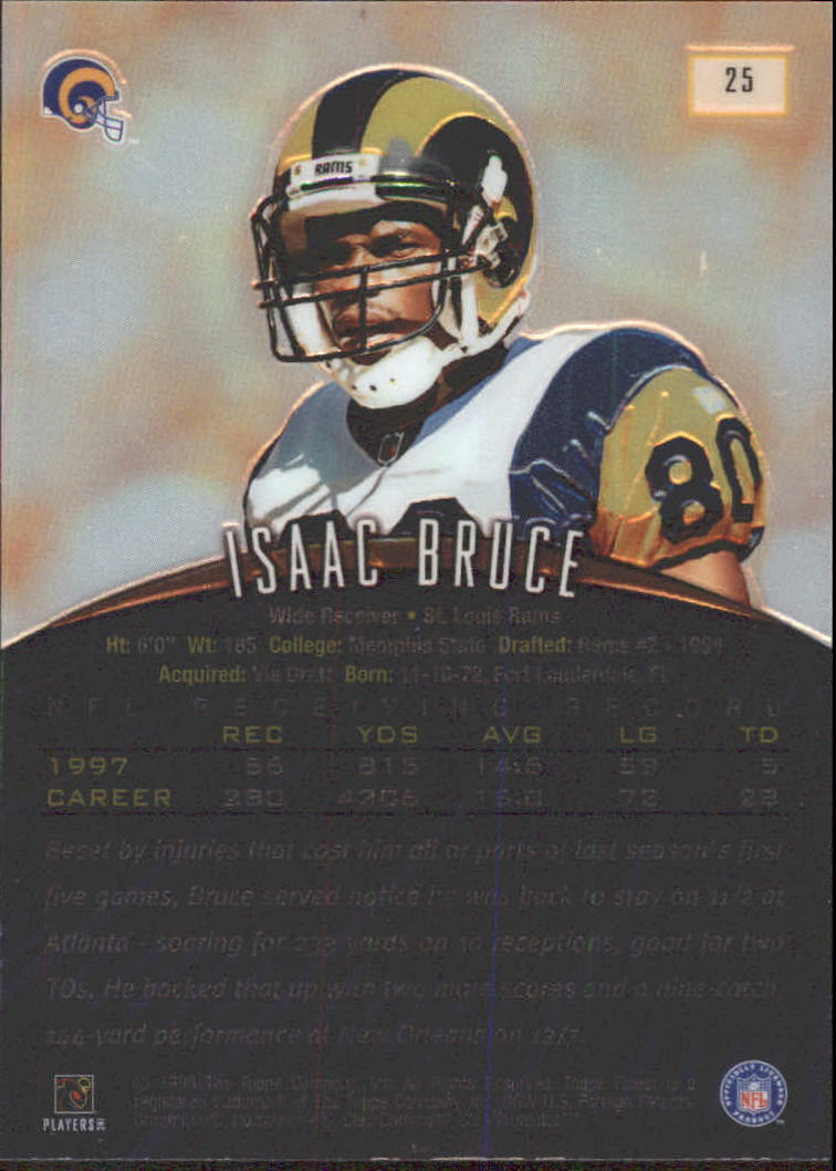 1998 Finest No-Protectors #25 Isaac Bruce back image