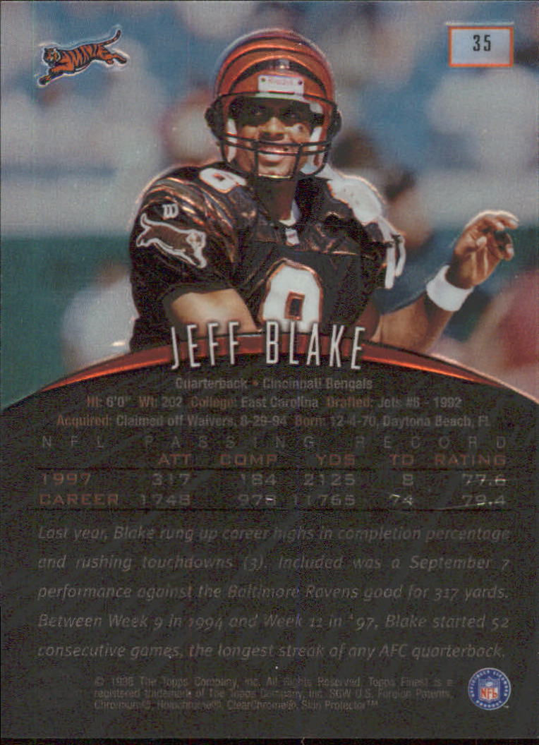 1998 Finest No-Protectors #35 Jeff Blake back image